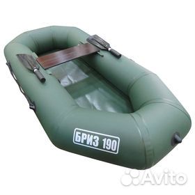 Лодка пвх надувная гребная Бриз 190, зеленый, греб