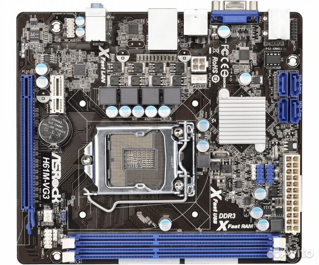 Материнская плата ASRock H61M-VG3 LGA 1155 PCI-E+D