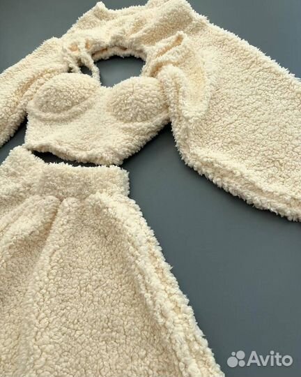 Костюм женский теплый зимний барашка тройка зима