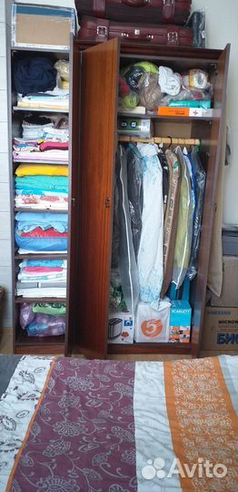 Шкаф для белья и одежды б/у, мдф с натур шпон