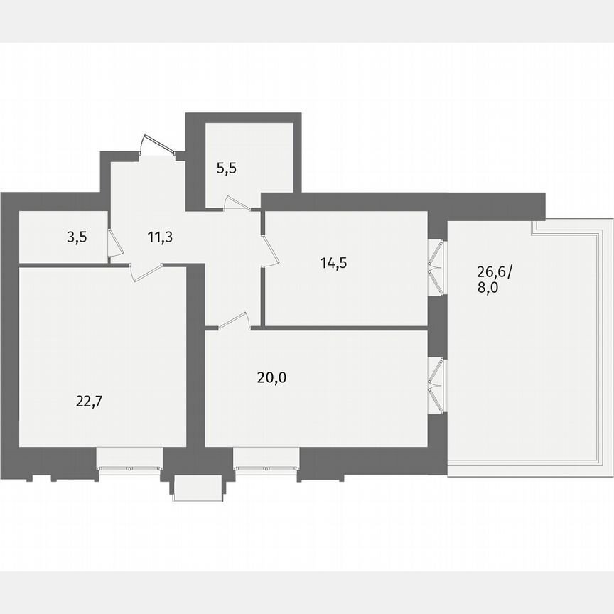 2-к. квартира, 85,5 м², 12/13 эт.