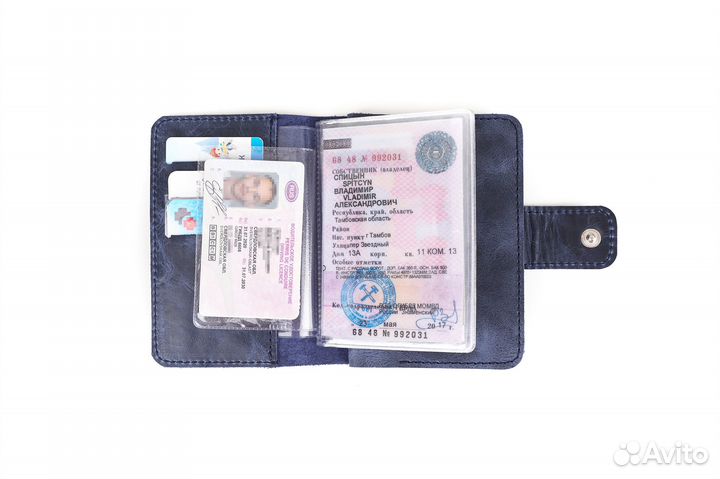 Обложка 2в1. Паспорт и автодоки. Натуральная кожа