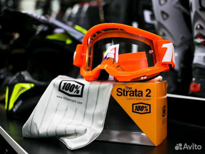 Очки 100% Strata 2 Goggle Orange- Clear Lens