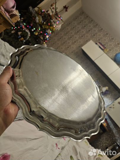 Поднос блюдо мельхиор