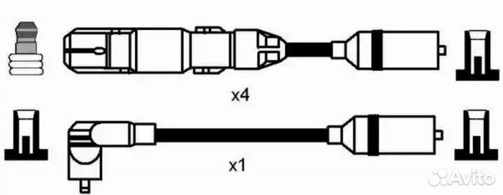 NGK-NTK 0956 Комплект в/в проводов RC-VW225