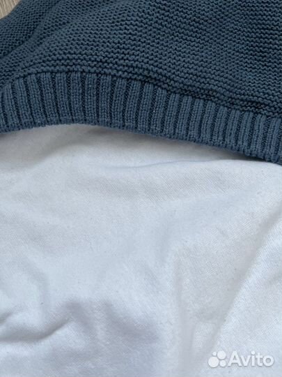 Конверт вязаный утеплённый на выписку