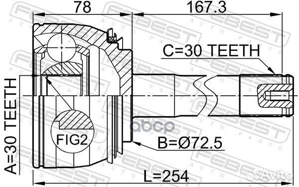 Шрус 0110-074 0110-074 Febest