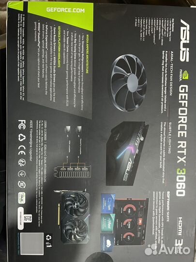 Видеокарта asus GeForce rtx 3060 12 gb