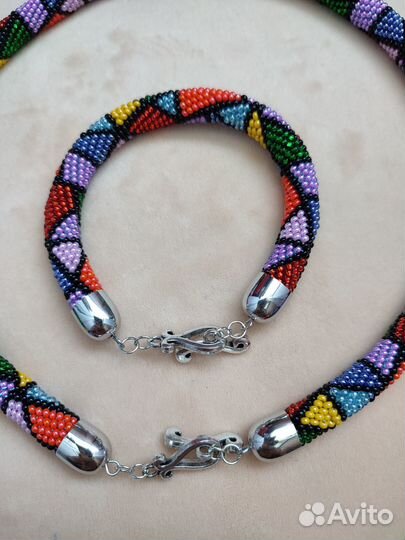 Жгут из бисера + браслет