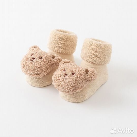 Зимние теплые детские носки со стопами
