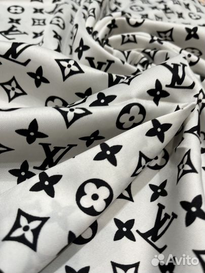 Шелковый платок шаль Louis Vuitton белый