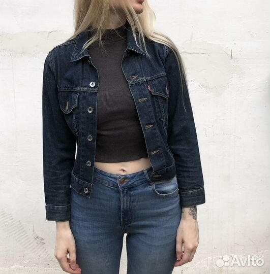 Джинсовая куртка levis винтажная с рисунком