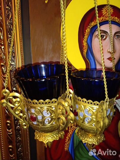 Лампада СССР латунь церковная утварь