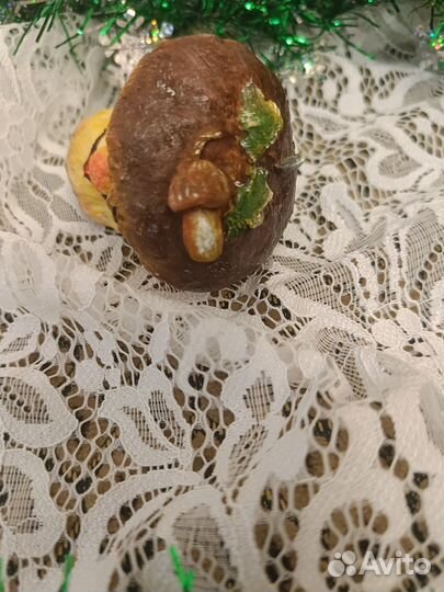 Ватные елочные игрушки# гриб боровик