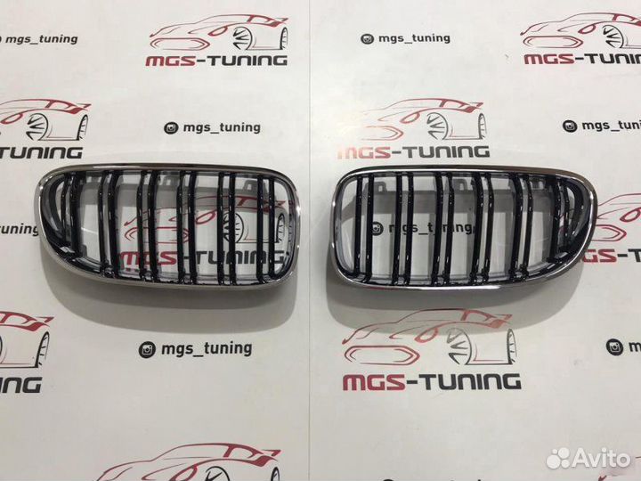 Ноздри BMW 3 серии E92 10-13г Черный глянец + Хром