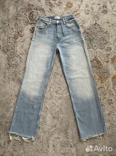 Джинсы zara прямые широкие