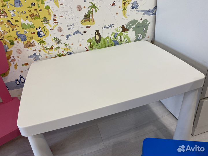 Детский стол и стулья маммут икеа