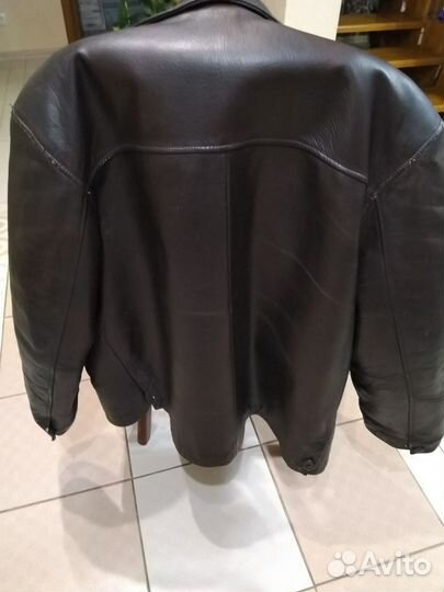 Кожаная куртка мужская 52 54 бу