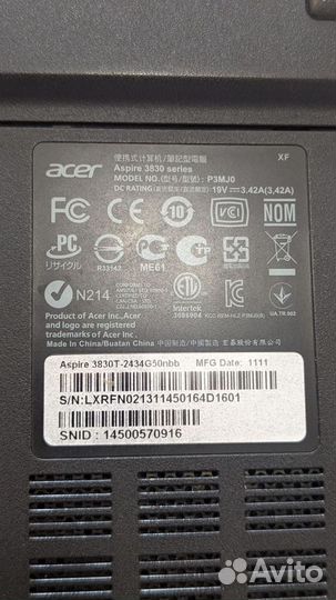 Ноутбук Acer Aspire 3830T