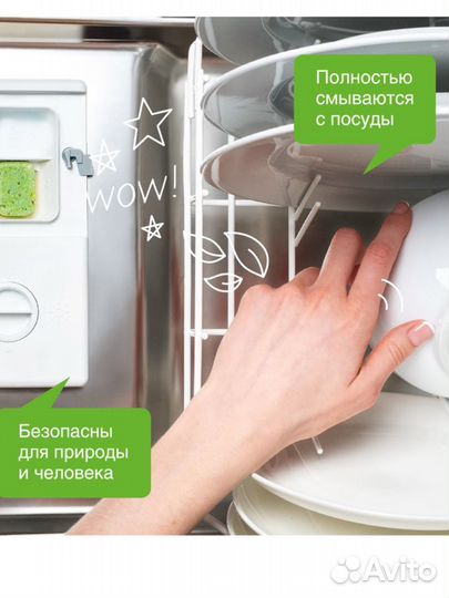Таблетки для посудомоечной машины synergetic 55 шт