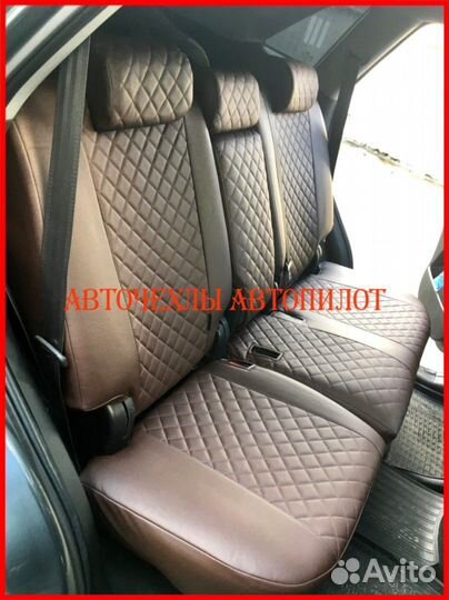 Чехлы Автопилот Kia Sorento 2 из экокожи шоколадны