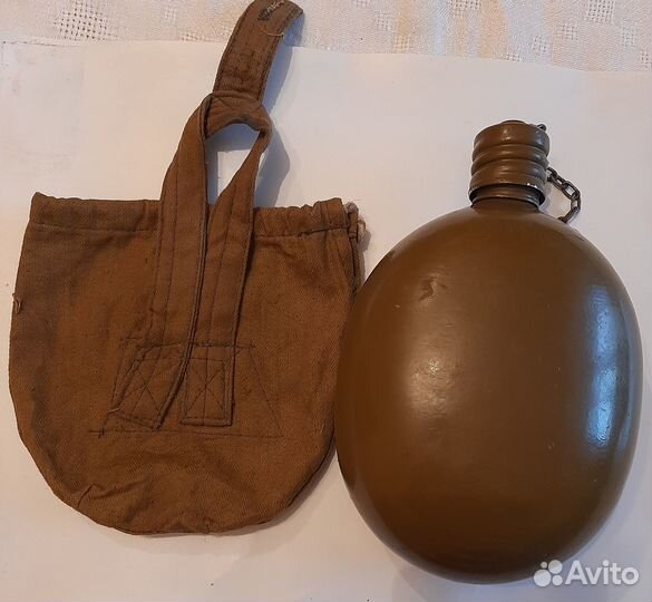 Фляжка армейская алюминиевая с чехлом