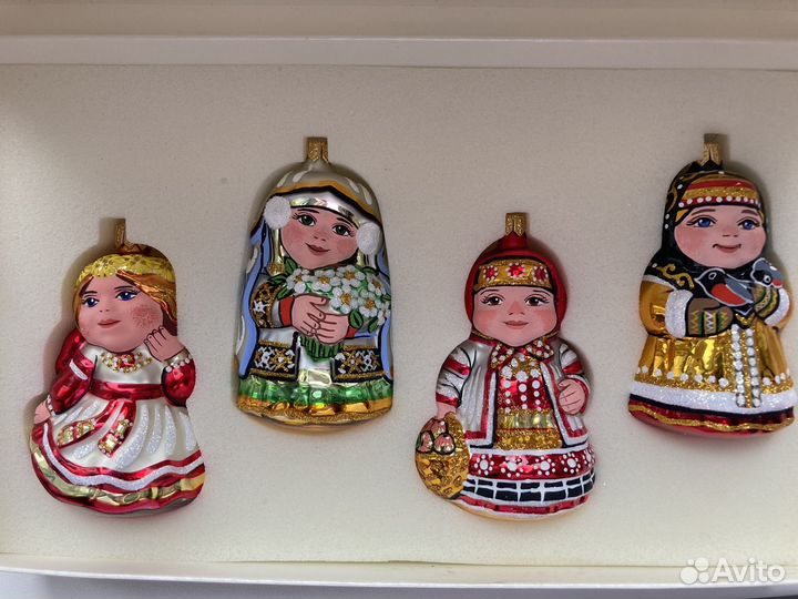 Набор елочных игрушек ручной работы времена года