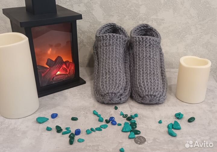 Вязанные тапочки-носочки