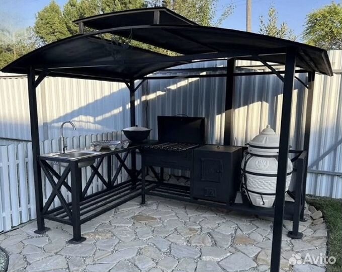 Мангалы loft с печью и крышей