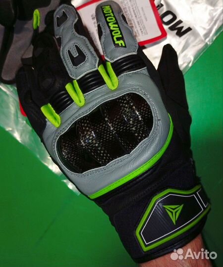 Мотоперчатки кожаные MotoWolf