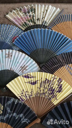 Винтажный веер из Японии, листайте