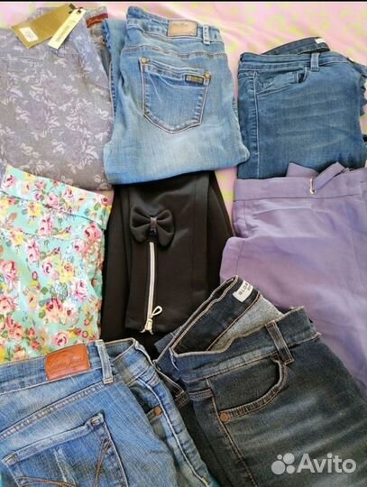 Женские вещи брюки джинсы пакетом 42 44