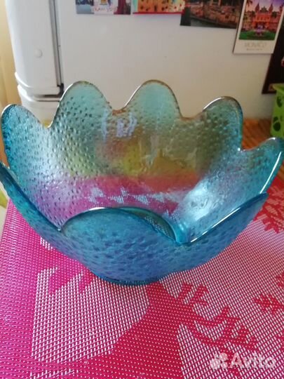 Салатник из цветного стекла СССР