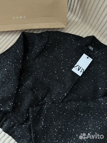 Блестящий бомбер Zara Xs,S,M,L черный и золотой