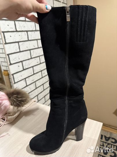 Сапоги зимние замшевые 36