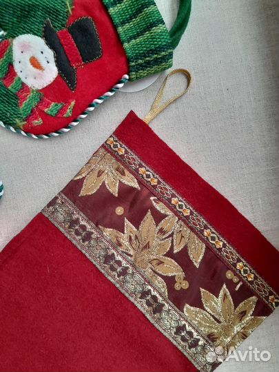 Новогодний сапожок и рукавицы декор