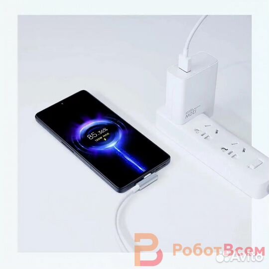 Кабель Xiaomi USB Type-C L-штекер 150см 6A BHR6324