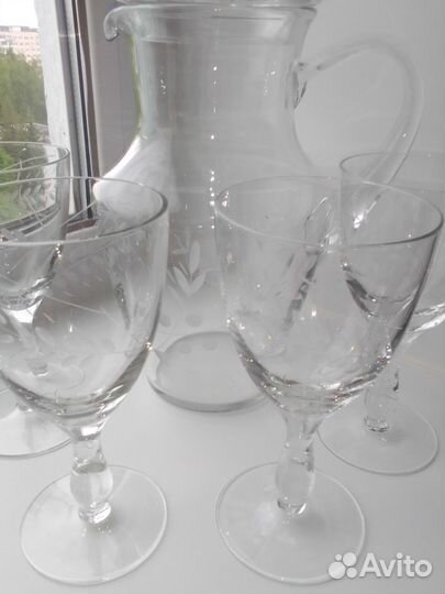 Графин с бокалами и Глиняная кружка СССР