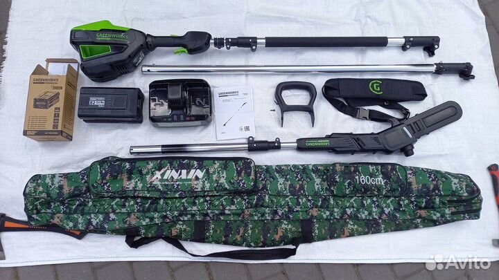 Высоторез Greenworks 82V GD82PS25 с акб и зарядкой