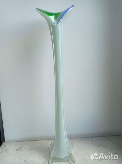 Ваза ссср, винтаж, 48 см, цветное стекло