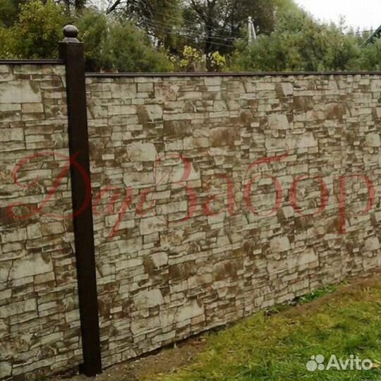 Забор из профнастила под камень в Анапе