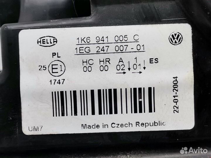 Фара передняя для Volkswagen Golf 5 1K6941005C