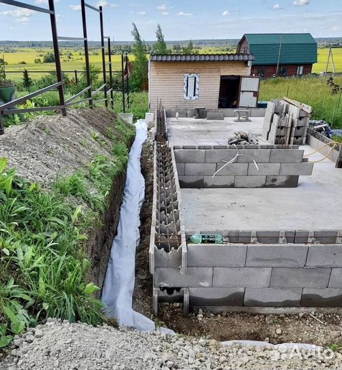 Ленточный фундамент, блоки опалубки