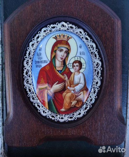 Богородица Икона Живопись Ростовская Финифть Эмаль