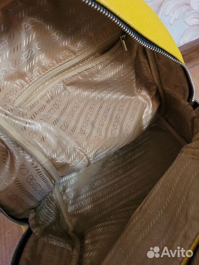 Рюкзак женский желтый натуральная кожа