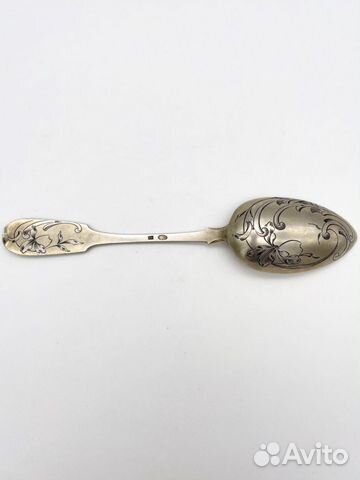 Шикарная столовая ложка с рисунком Серебро 84 пр