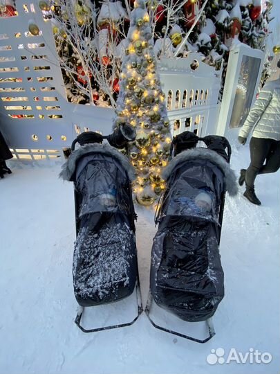 Санки коляска для двойни