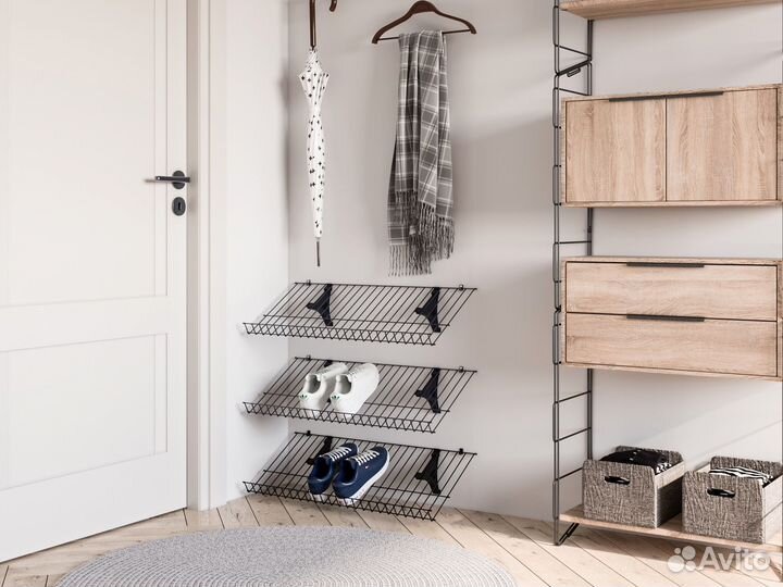 Металлическая полка для обуви обувница