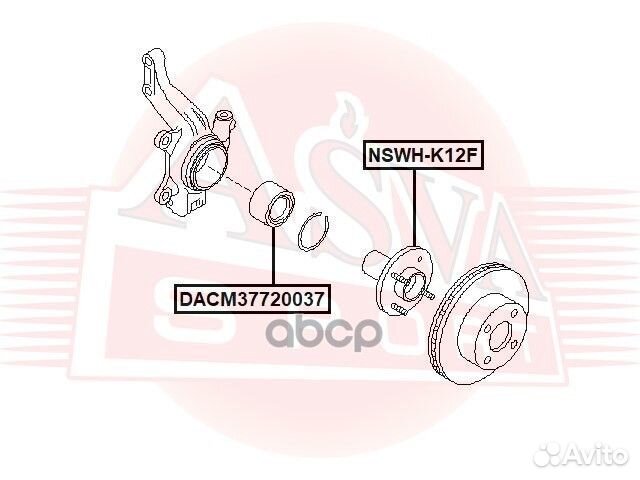 Ступица колеса перед прав/лев nswhk12F asva