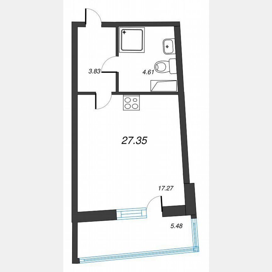 Квартира-студия, 30,8 м², 9/22 эт.